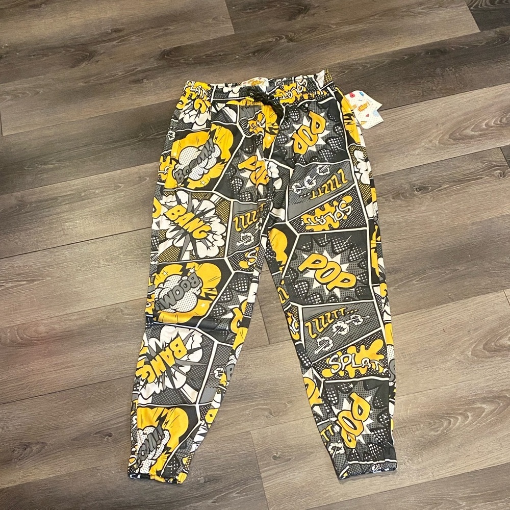 Comic Print Joggers - Yellow and Black NWT
